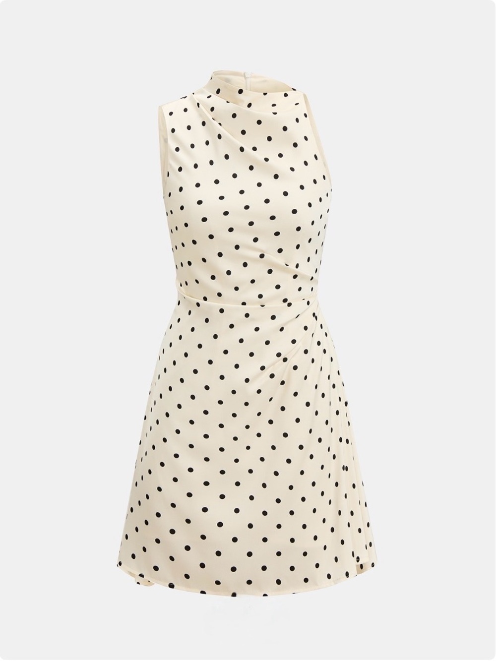 Commense Cream Mini Dress with Black Polka Dots